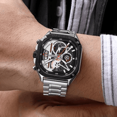 MEGIR Homme – Montre Chronographe Acier inoxydable & Élégance Métallique