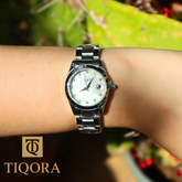 IEKE Evalina – Montre pour Femme Original, argentée au charme perlé