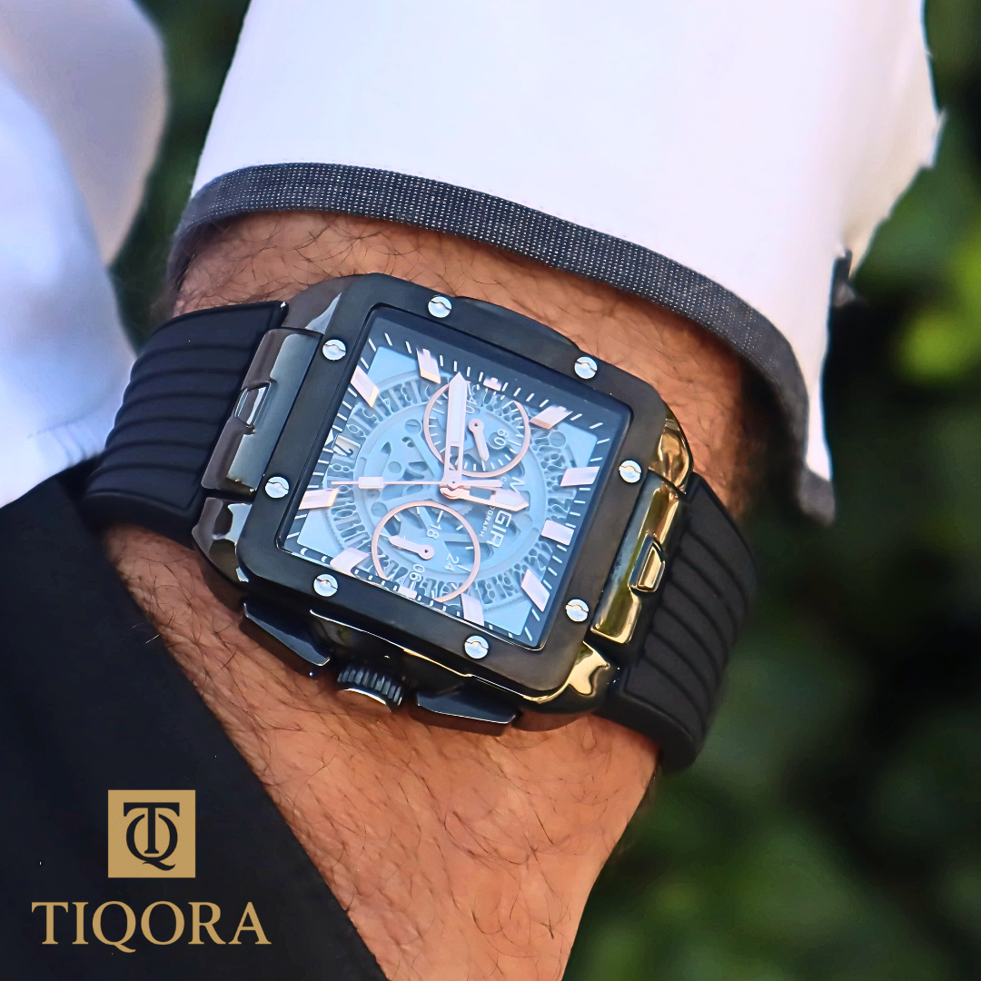 MEGIR Homme – Montre Sport Chronographe Carrée & Bracelet Silicone