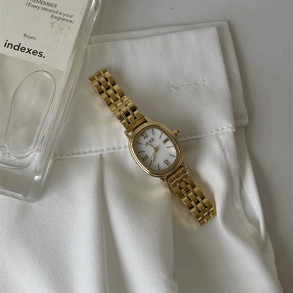 IEKE Xerxes – Montre dorée au charme intemporel & cadran blanc raffiné