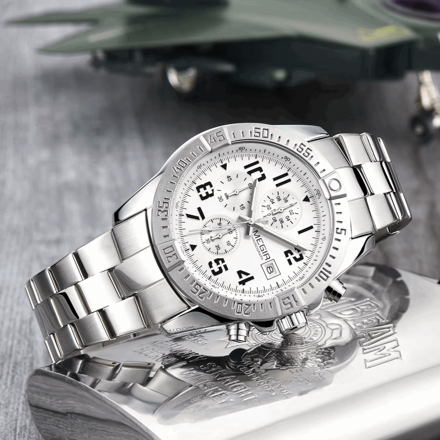 MEGIR Homme – Montre Chronographe Acier, Puissance & Précision au Quotidien