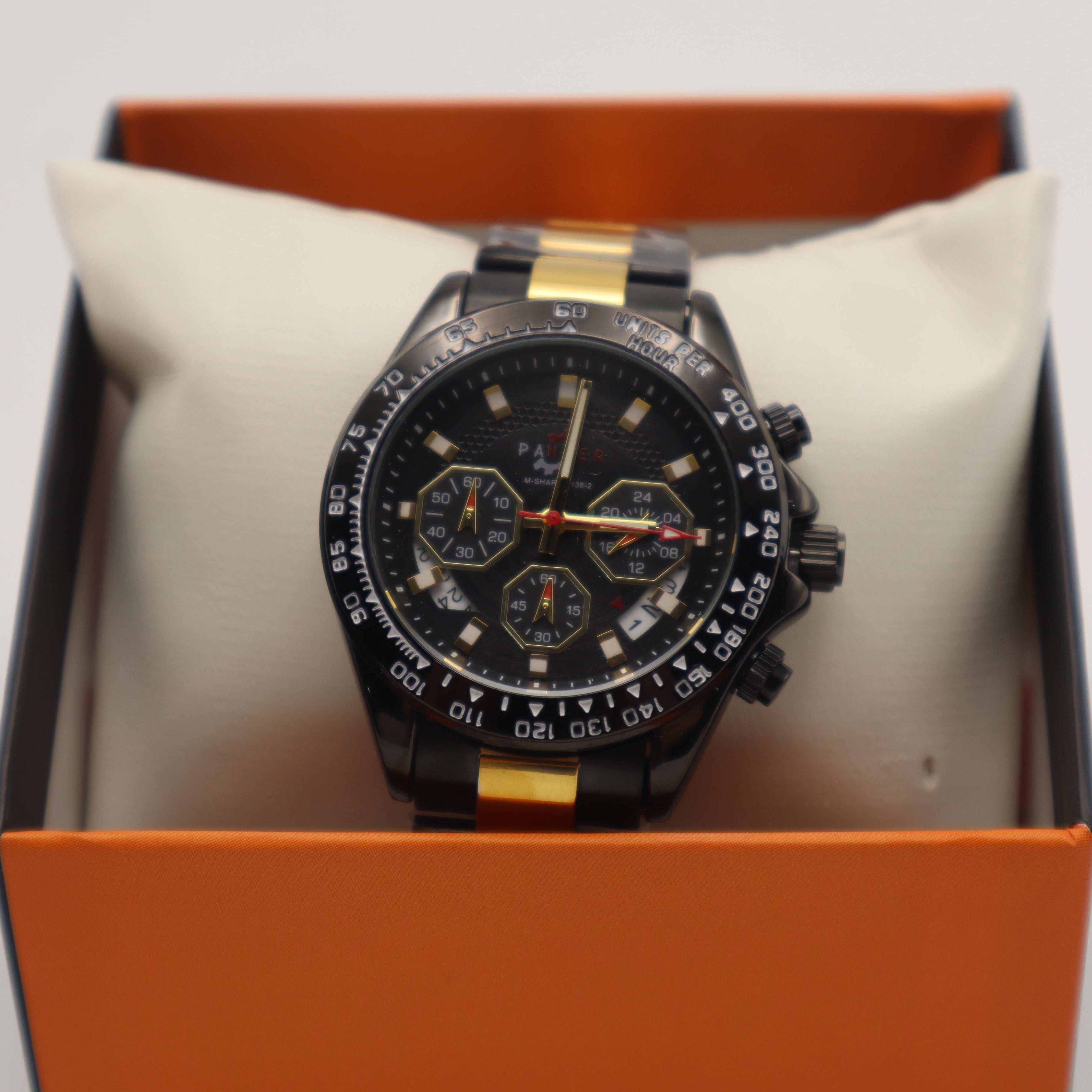 Panzer Original – Montre Homme Noir & Or | Puissance, Style et Contraste Assumé