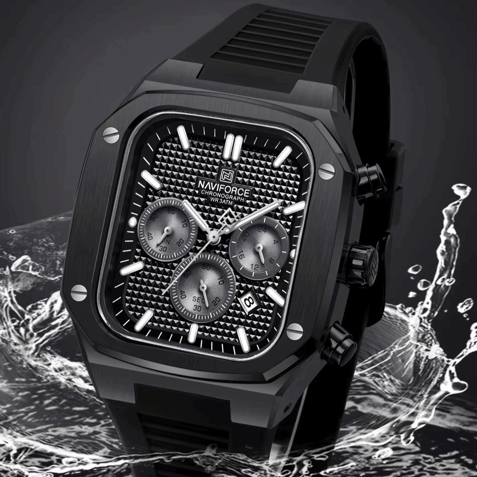 Montre Chronographe NAVIFORCE Homme – Design Carré & Style Avant-Gardiste
