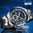 CURREN – Montre homme de luxe au cadran bleu nuit & bracelet acier inoxydable